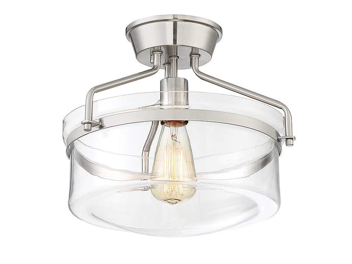 Meridian - M60011BN - One Light Semi-Flush Mount - Msemi - Brushed Nickel