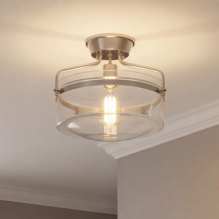 Meridian - M60011BN - One Light Semi-Flush Mount - Msemi - Brushed Nickel