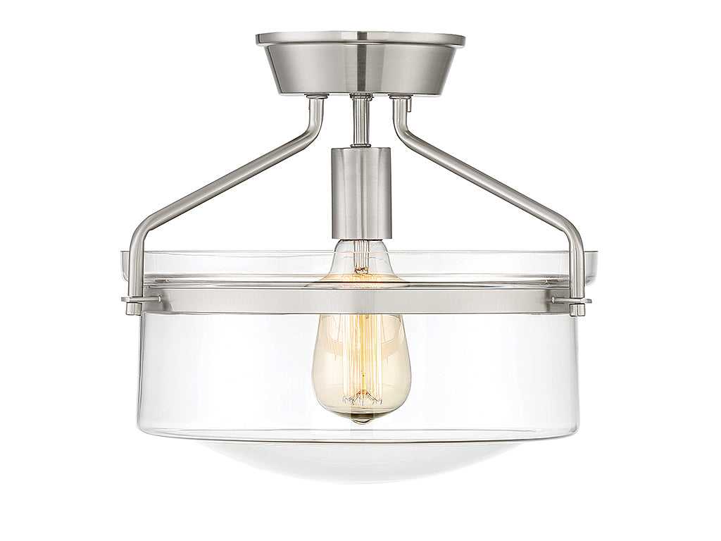 Meridian - M60011BN - One Light Semi-Flush Mount - Msemi - Brushed Nickel