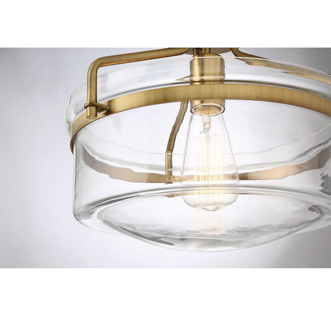 Meridian - M60011NB - One Light Semi-Flush Mount - Msemi - Natural Brass