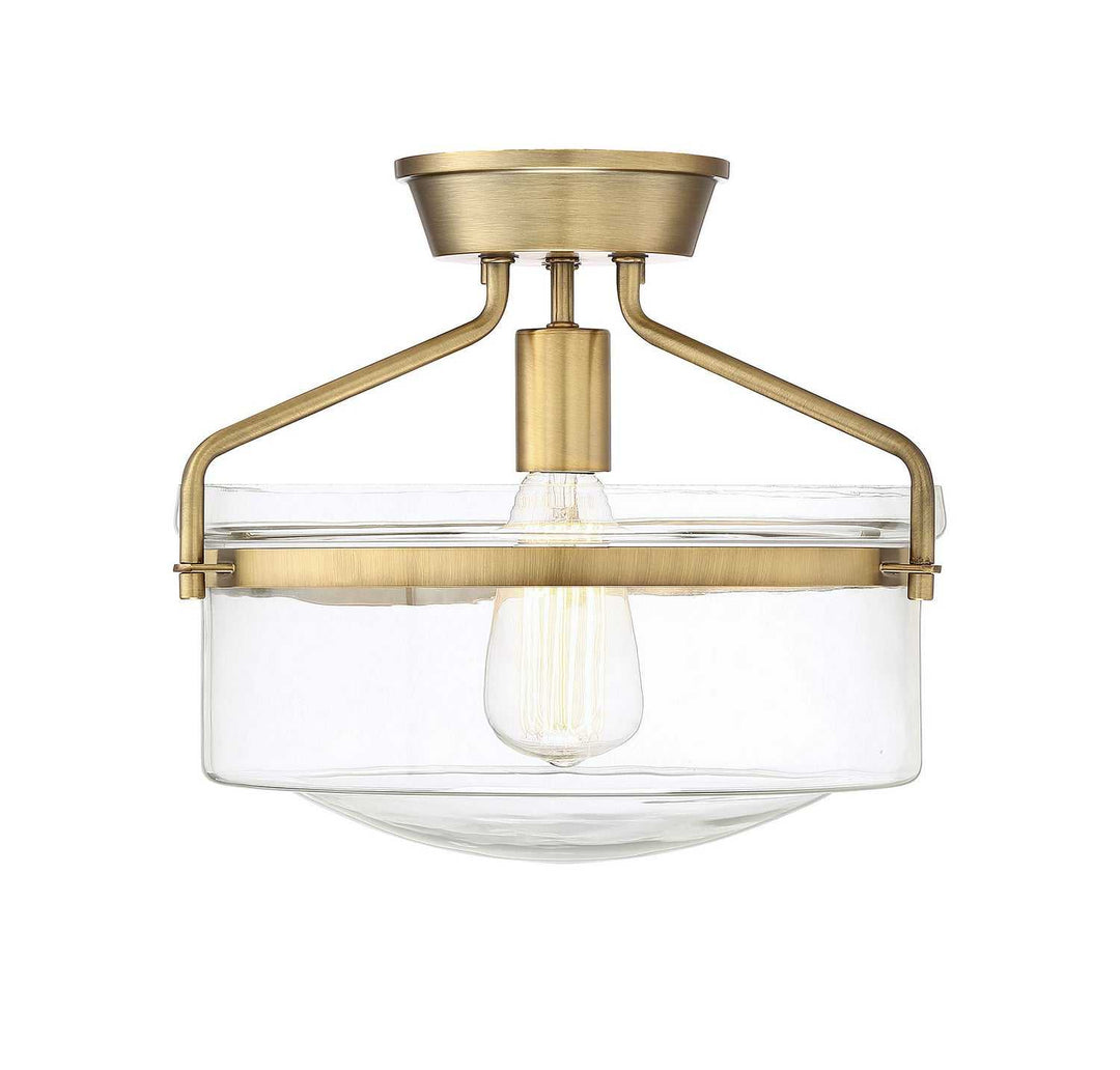 Meridian - M60011NB - One Light Semi-Flush Mount - Msemi - Natural Brass
