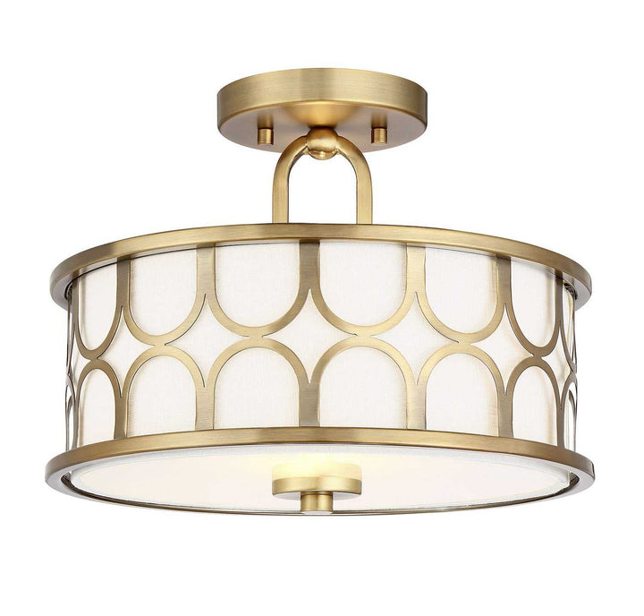 Meridian - M60015NB - Two Light Semi-Flush Mount - Msemi - Natural Brass