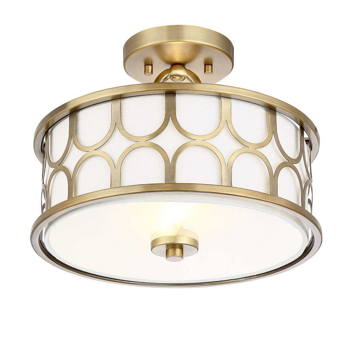 Meridian - M60015NB - Two Light Semi-Flush Mount - Msemi - Natural Brass
