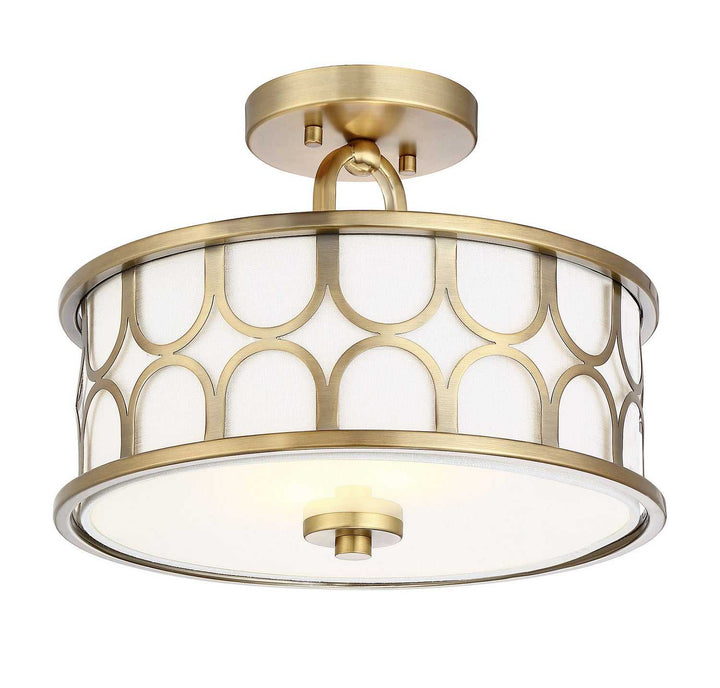 Meridian - M60015NB - Two Light Semi-Flush Mount - Msemi - Natural Brass
