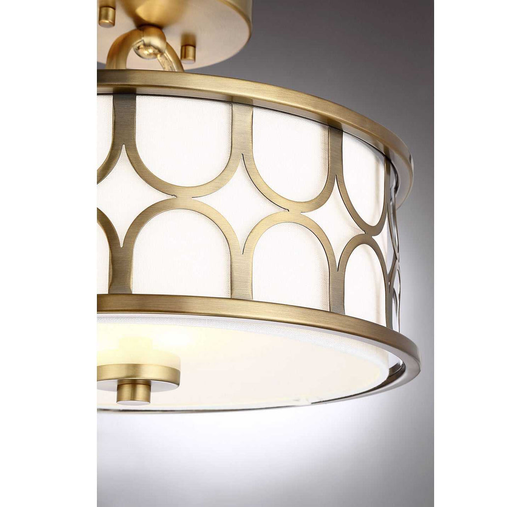 Meridian - M60015NB - Two Light Semi-Flush Mount - Msemi - Natural Brass