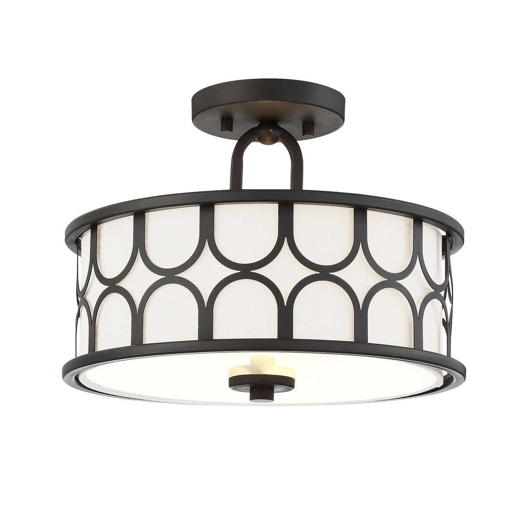 Meridian - M60015ORB - Two Light Semi-Flush Mount - Msemi - Oil Rubbed Bronze
