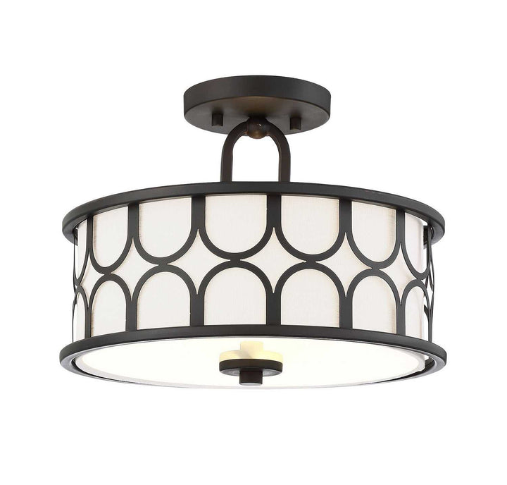 Meridian - M60015ORB - Two Light Semi-Flush Mount - Msemi - Oil Rubbed Bronze