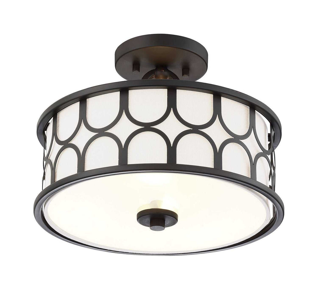 Meridian - M60015ORB - Two Light Semi-Flush Mount - Msemi - Oil Rubbed Bronze