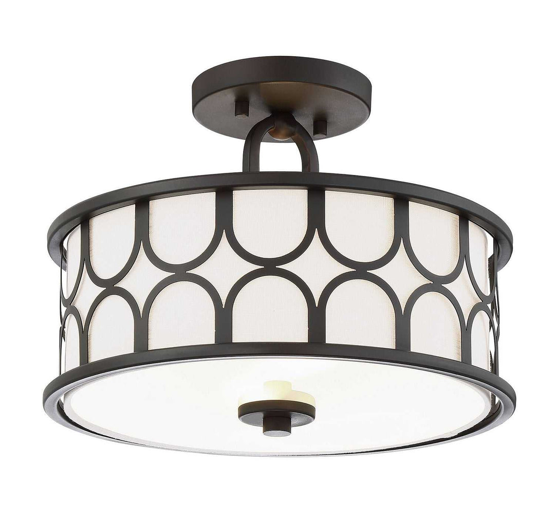 Meridian - M60015ORB - Two Light Semi-Flush Mount - Msemi - Oil Rubbed Bronze