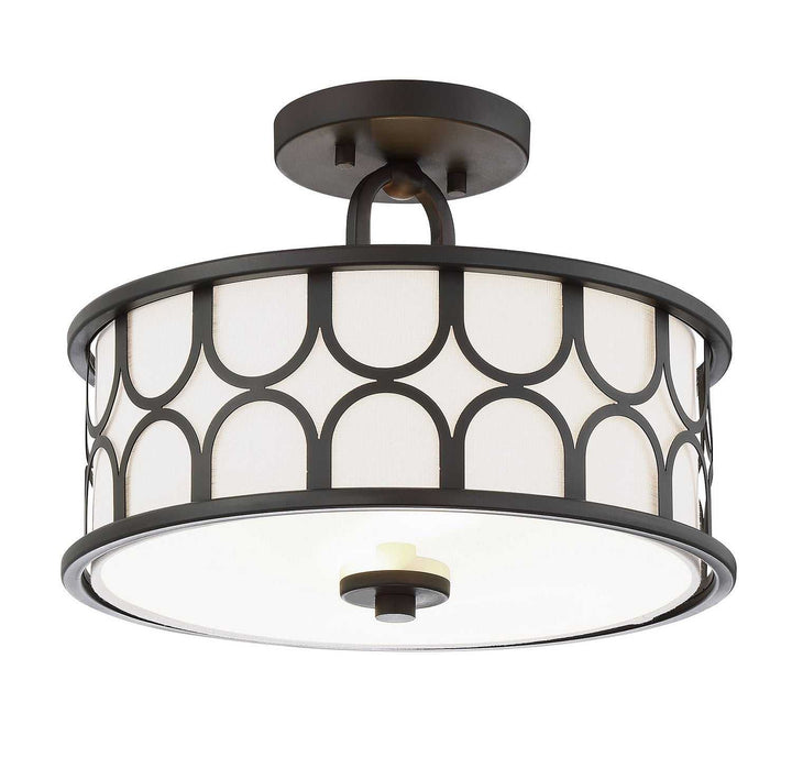 Meridian - M60015ORB - Two Light Semi-Flush Mount - Msemi - Oil Rubbed Bronze
