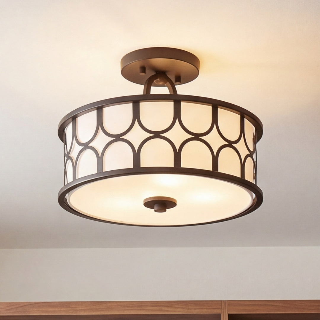 Meridian - M60015ORB - Two Light Semi-Flush Mount - Msemi - Oil Rubbed Bronze