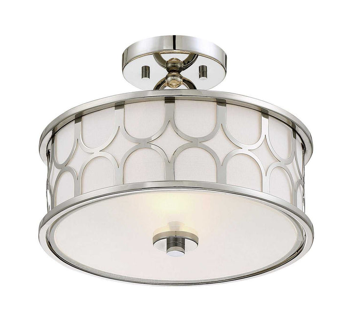 Meridian - M60015PN - Two Light Semi-Flush Mount - Msemi - Polished Nickel
