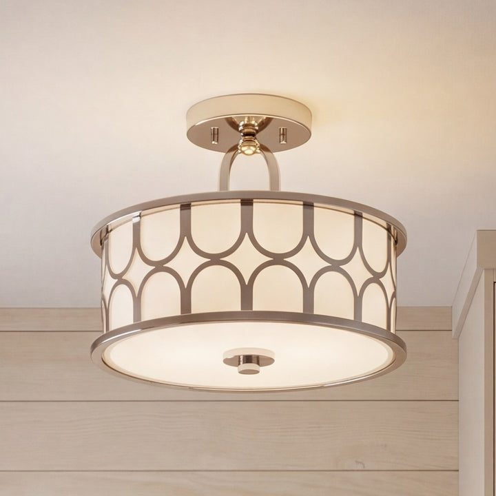 Meridian - M60015PN - Two Light Semi-Flush Mount - Msemi - Polished Nickel