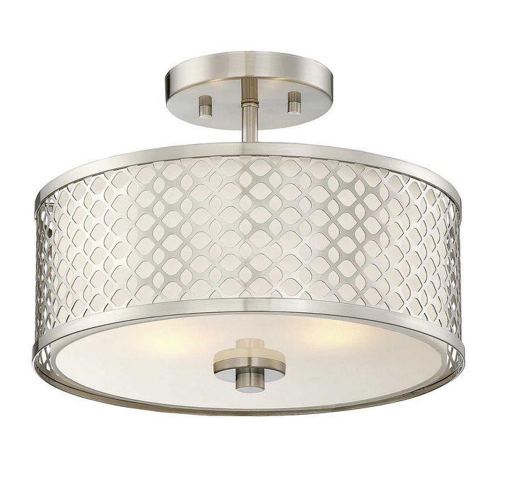 Meridian - M60016BN - Two Light Semi-Flush Mount - Msemi - Brushed Nickel