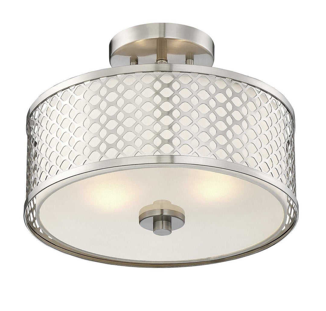 Meridian - M60016BN - Two Light Semi-Flush Mount - Msemi - Brushed Nickel