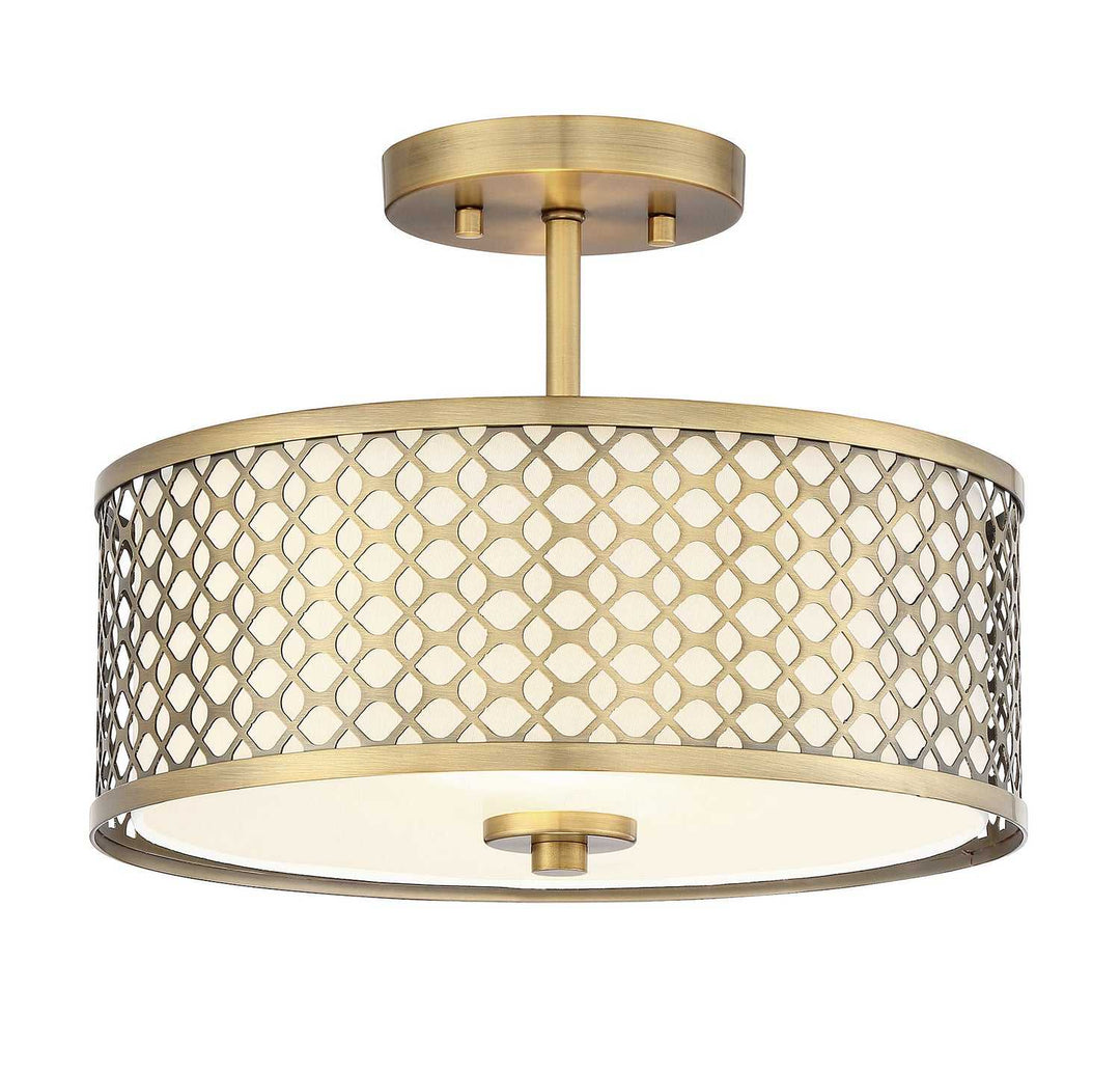 Meridian - M60016NB - Two Light Semi-Flush Mount - Msemi - Natural Brass