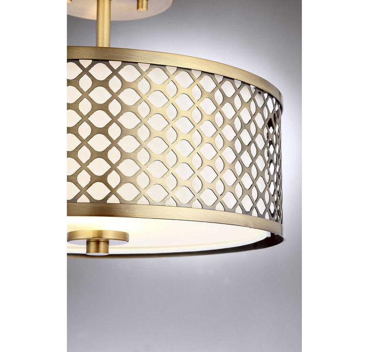 Meridian - M60016NB - Two Light Semi-Flush Mount - Msemi - Natural Brass