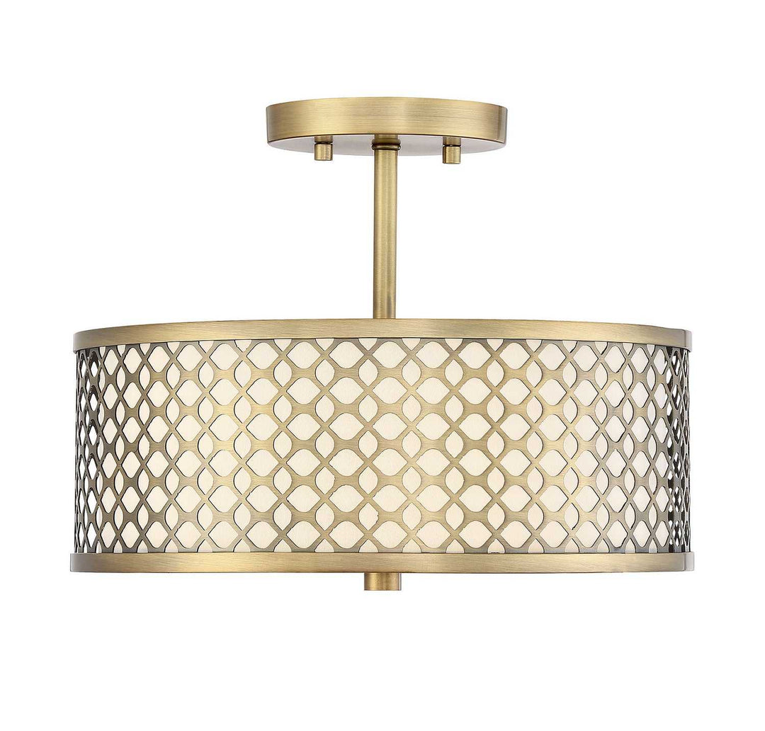 Meridian - M60016NB - Two Light Semi-Flush Mount - Msemi - Natural Brass