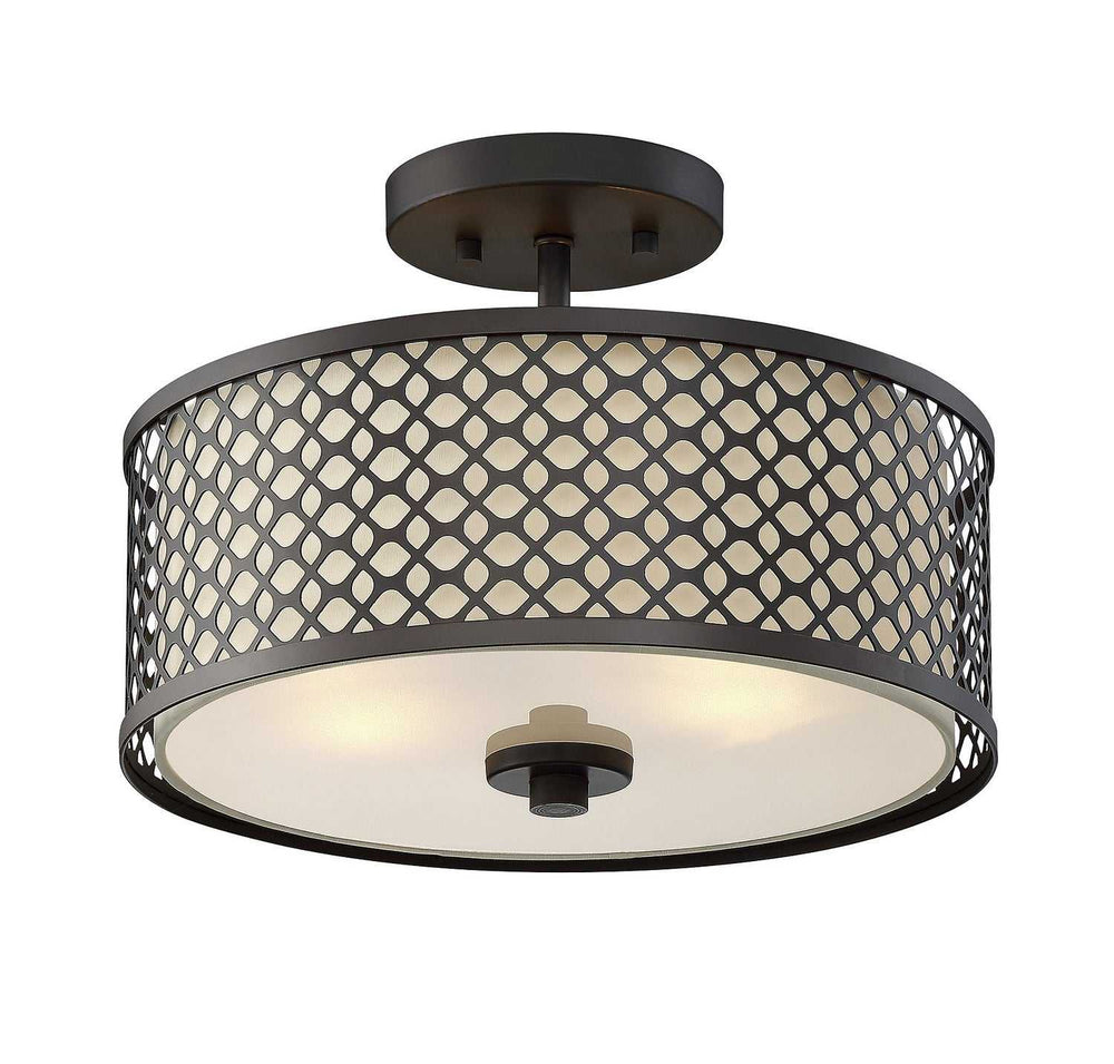 Meridian - M60016ORB - Two Light Semi-Flush Mount - Msemi - Oil Rubbed Bronze