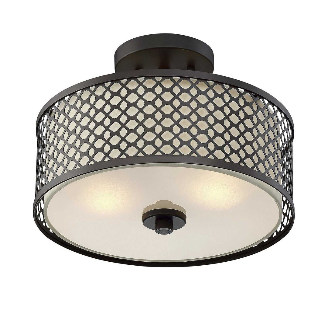Meridian - M60016ORB - Two Light Semi-Flush Mount - Msemi - Oil Rubbed Bronze
