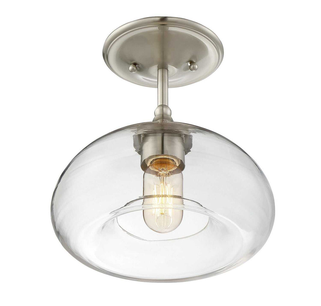 Meridian - M60017BN - One Light Semi-Flush Mount - Msemi - Brushed Nickel