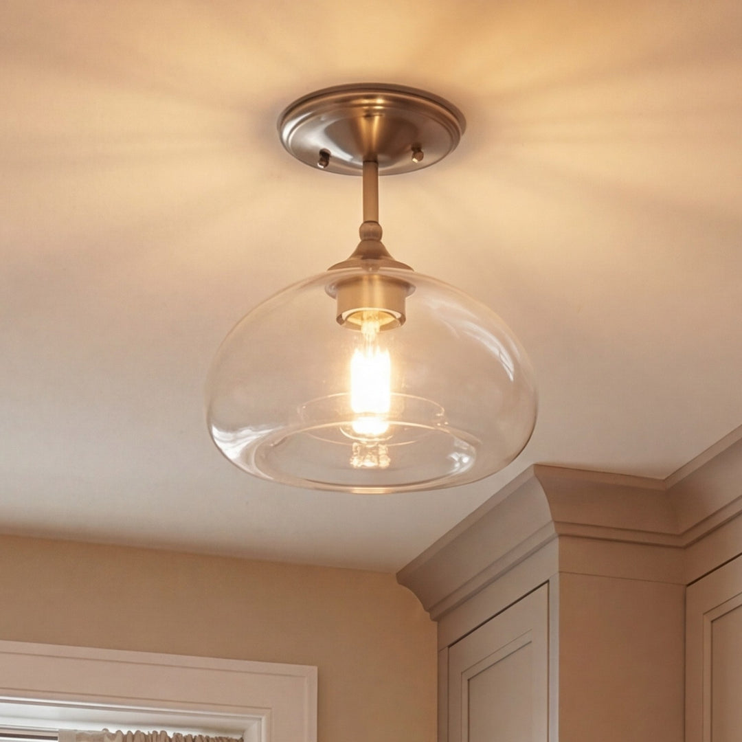 Meridian - M60017BN - One Light Semi-Flush Mount - Msemi - Brushed Nickel
