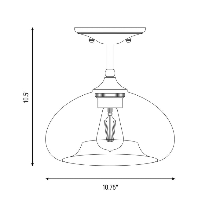 Meridian - M60017BN - One Light Semi-Flush Mount - Msemi - Brushed Nickel