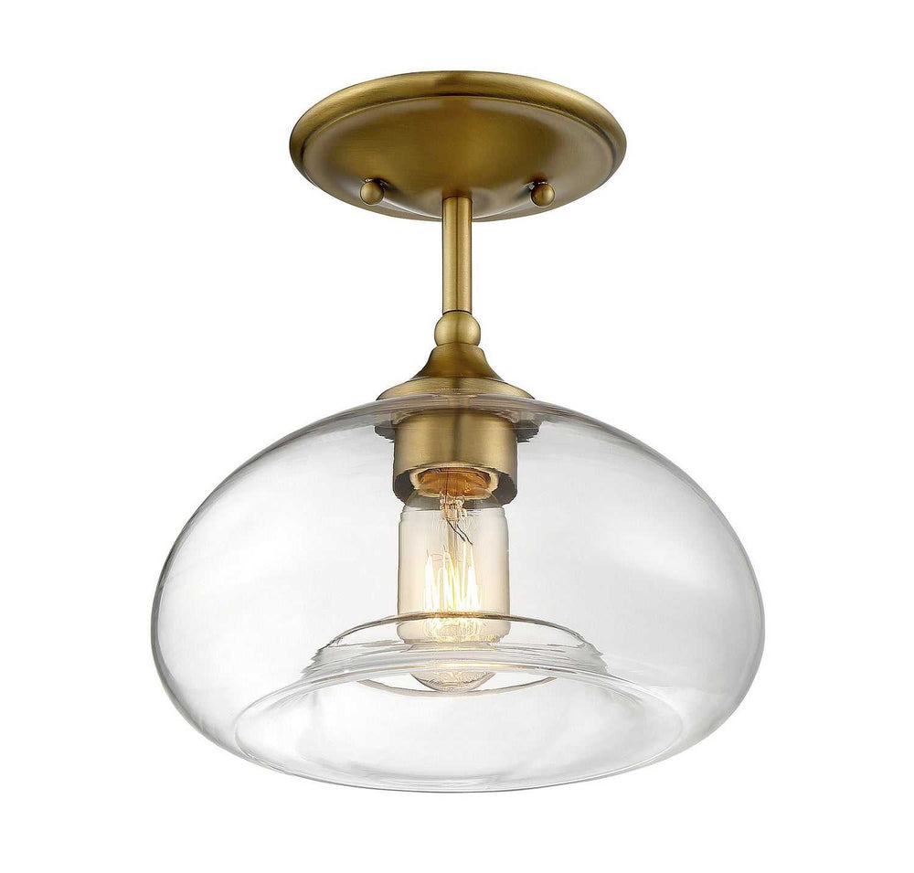 Meridian - M60017NB - One Light Semi-Flush Mount - Msemi - Natural Brass