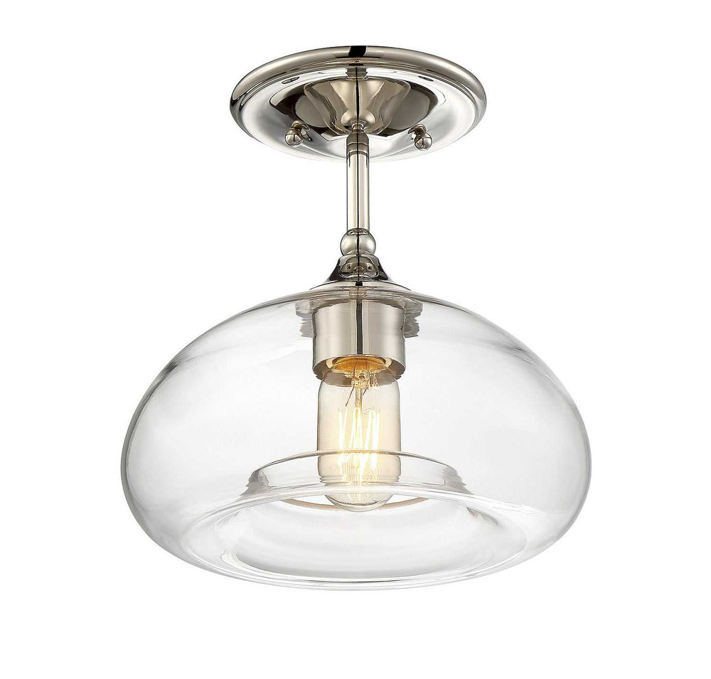 Meridian - M60017PN - One Light Semi-Flush Mount - Msemi - Polished Nickel