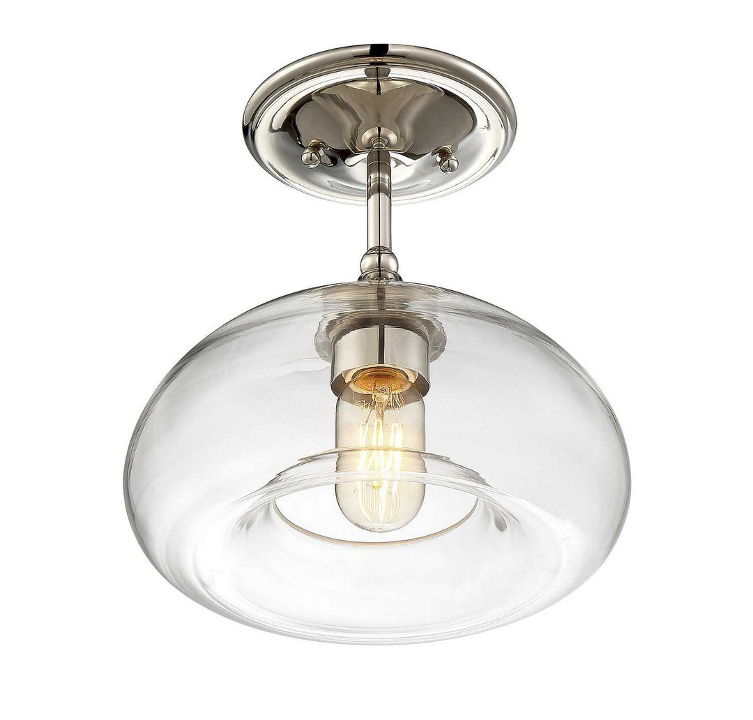 Meridian - M60017PN - One Light Semi-Flush Mount - Msemi - Polished Nickel