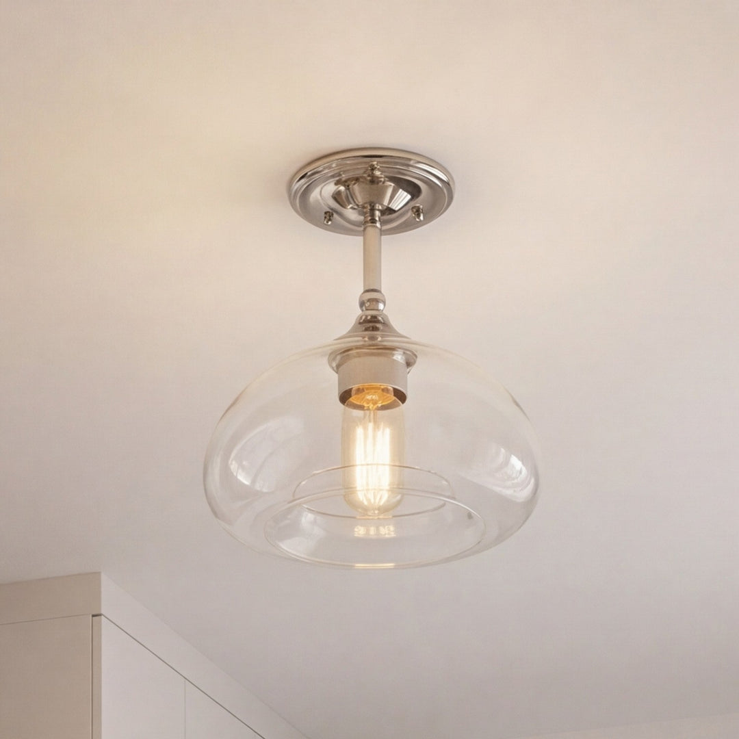 Meridian - M60017PN - One Light Semi-Flush Mount - Msemi - Polished Nickel