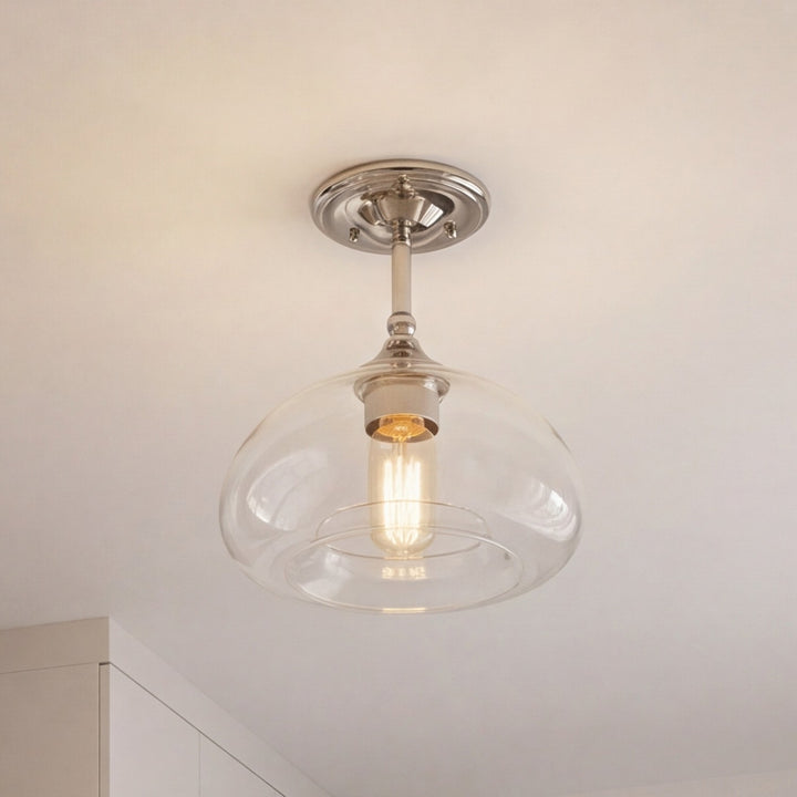 Meridian - M60017PN - One Light Semi-Flush Mount - Msemi - Polished Nickel
