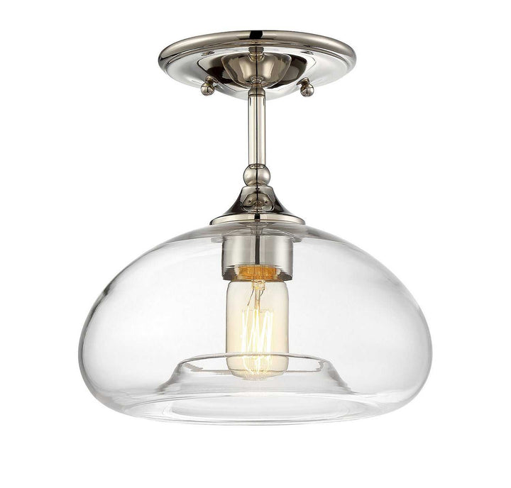 Meridian - M60017PN - One Light Semi-Flush Mount - Msemi - Polished Nickel
