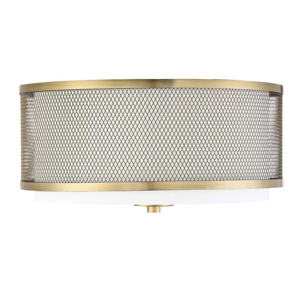 Meridian - M60018NB - Three Light Semi-Flush Mount - Msemi - Natural Brass