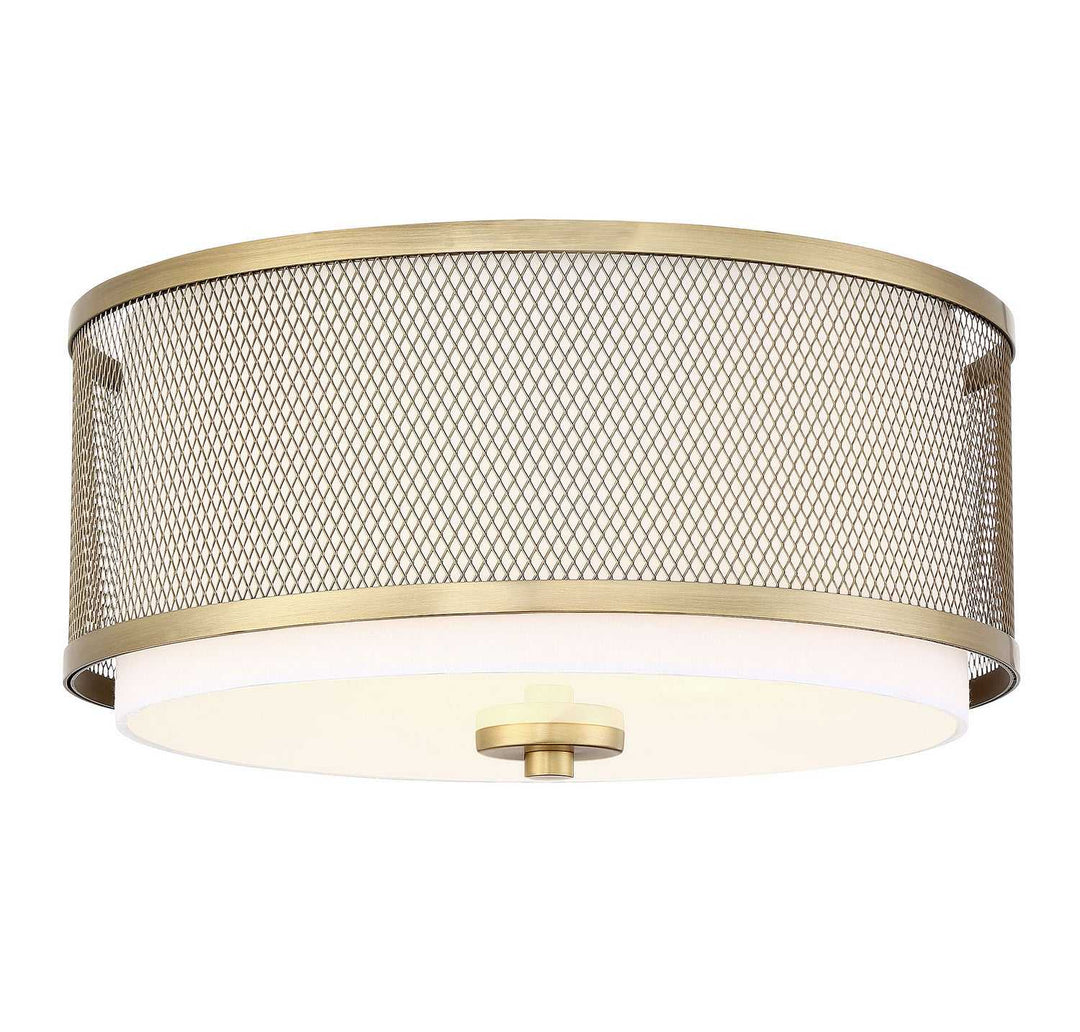 Meridian - M60018NB - Three Light Semi-Flush Mount - Msemi - Natural Brass