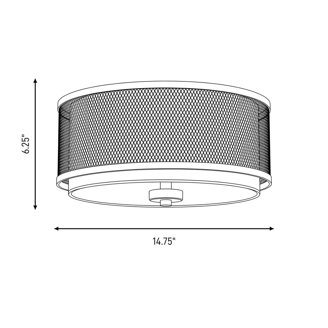 Meridian - M60018NB - Three Light Flush Mount - Msemi - Natural Brass