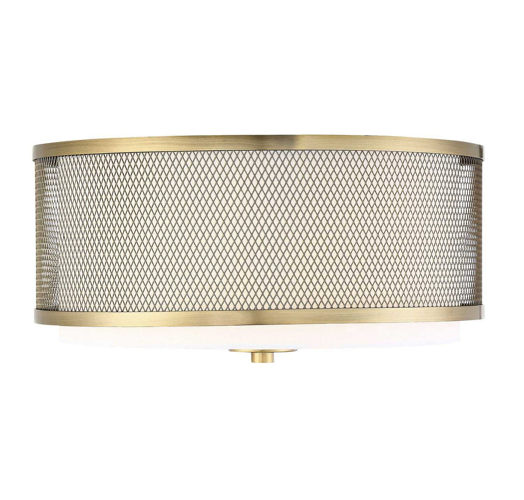 Meridian - M60018NB - Three Light Semi-Flush Mount - Msemi - Natural Brass