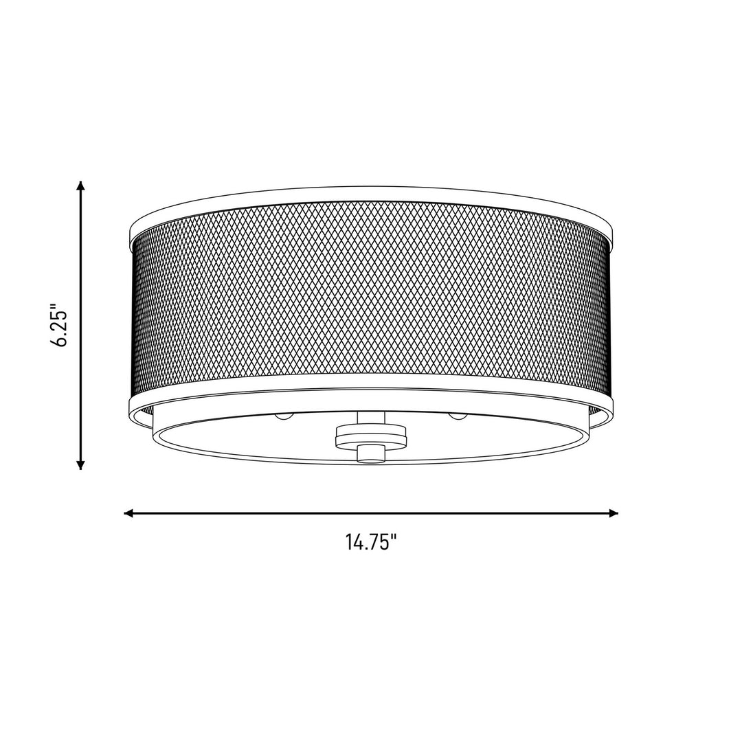 Meridian - M60018PN - Three Light Flush Mount - Mflus - Polished Nickel