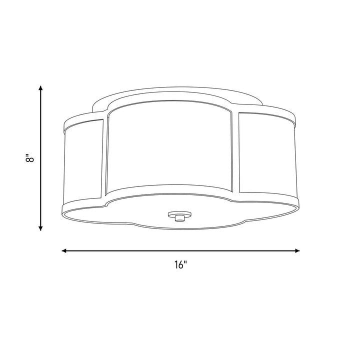 Meridian - M60020NB - Three Light Flush Mount - Msemi - Natural Brass