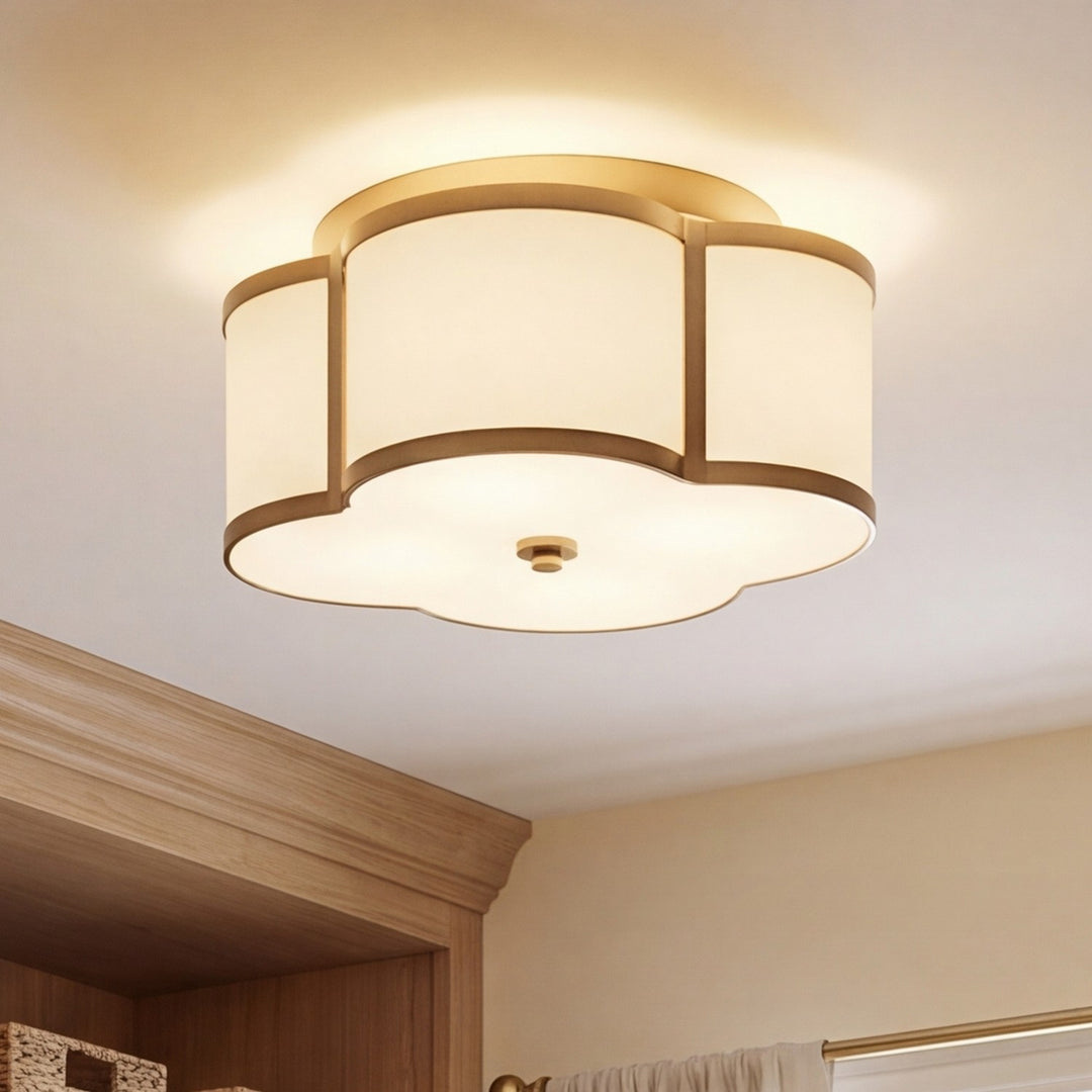Meridian - M60020NB - Three Light Flush Mount - Msemi - Natural Brass