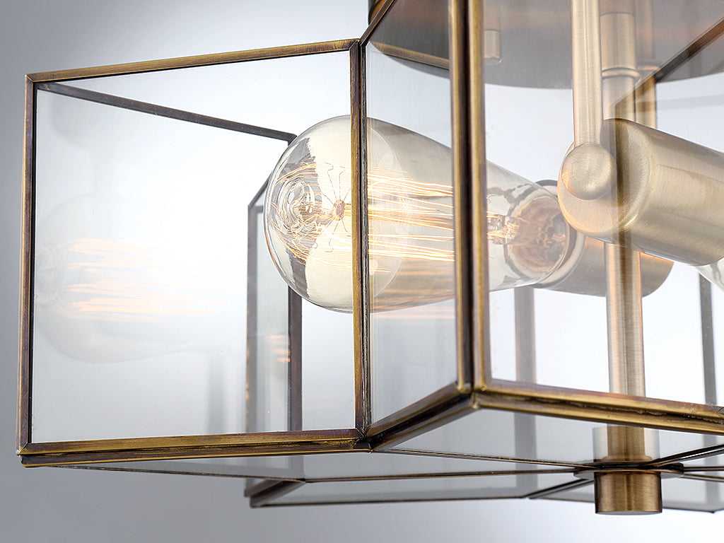 Meridian - M60021NB - Two Light Semi-Flush Mount - Msemi - Natural Brass