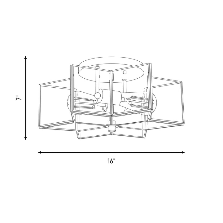Meridian - M60021NB - Two Light Semi-Flush Mount - Msemi - Natural Brass