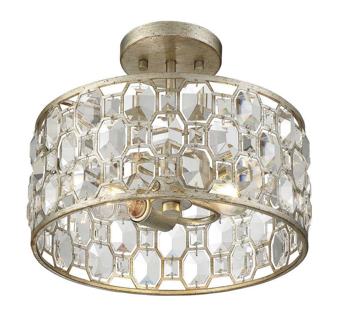 Meridian - M60033SG - Two Light Flush Mount - Mflus - Silver Gold