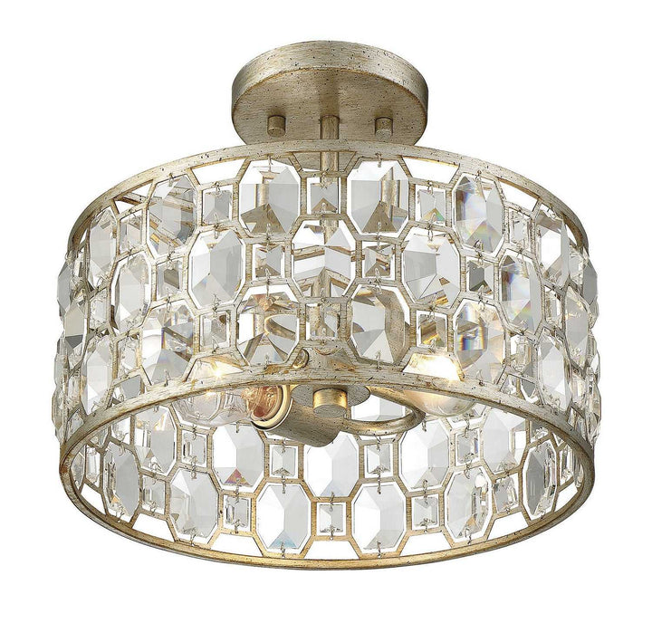 Meridian - M60033SG - Two Light Flush Mount - Mflus - Silver Gold