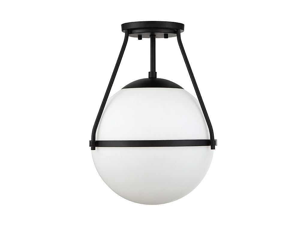 Meridian - M60054MBK - One Light Semi-Flush Mount - Msemi - Matte Black