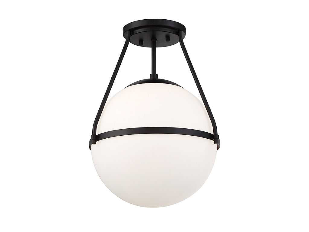 Meridian - M60054MBK - One Light Semi-Flush Mount - Msemi - Matte Black