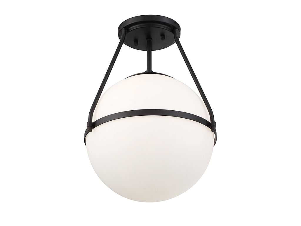 Meridian - M60054MBK - One Light Semi-Flush Mount - Msemi - Matte Black