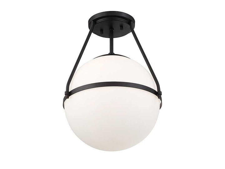 Meridian - M60054MBK - One Light Semi-Flush Mount - Msemi - Matte Black