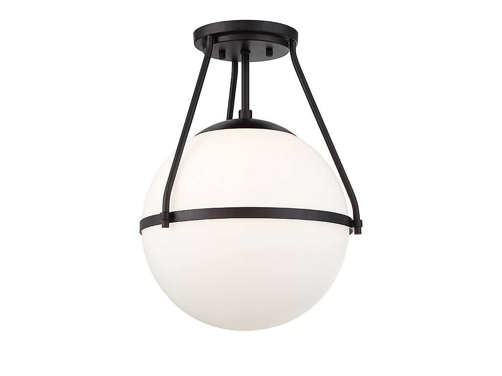 Meridian - M60054MBK - One Light Semi-Flush Mount - Msemi - Matte Black