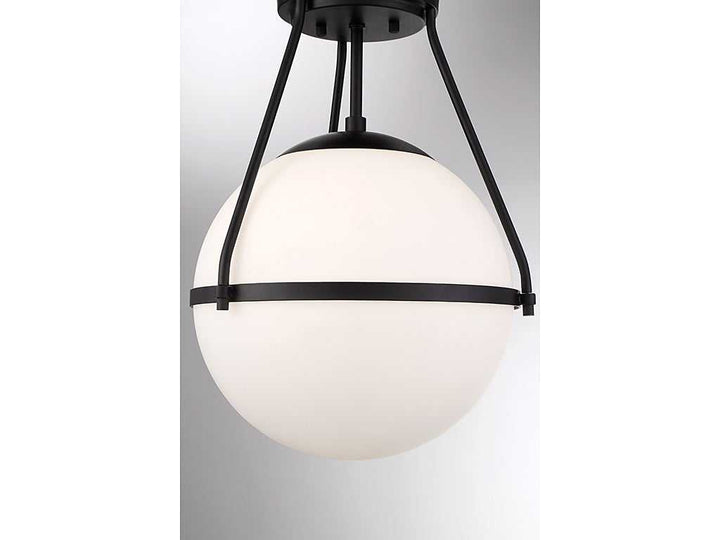 Meridian - M60054MBK - One Light Semi-Flush Mount - Msemi - Matte Black